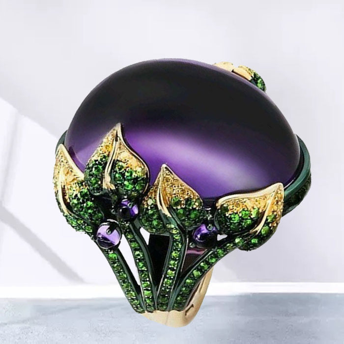 Wholesale Atmospheric purple plate ring, men's and women's creative new style ring