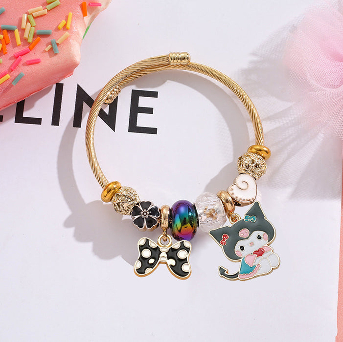 Wholesale Cute Stainless Steel Cartoon Bangle for Women Everyday Wear Fashion Accessory