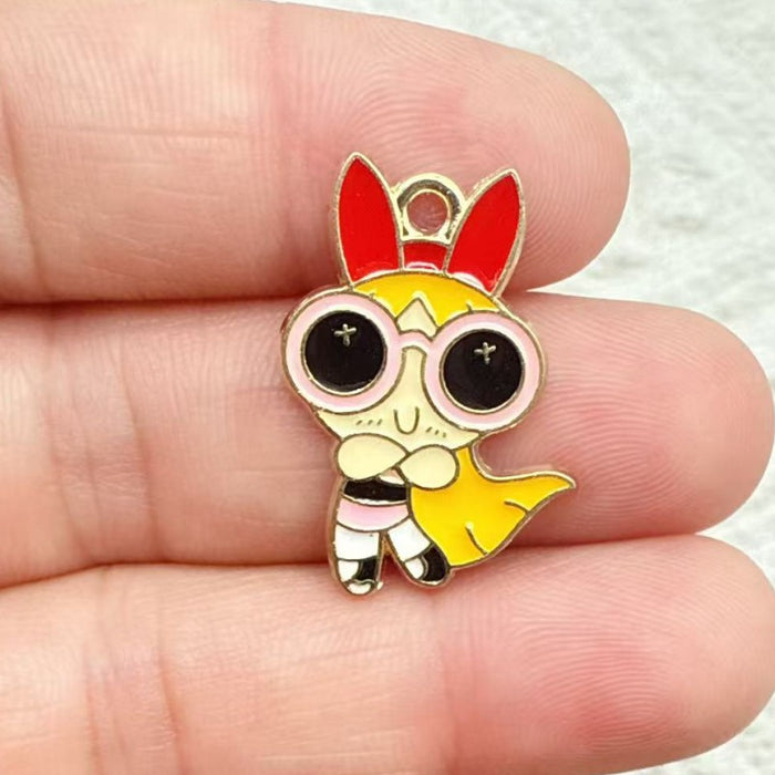 Wholesale 10pcs DIY Cartoon Cute Girl Alloy Resin Jewelry Pendant Necklace Earrings