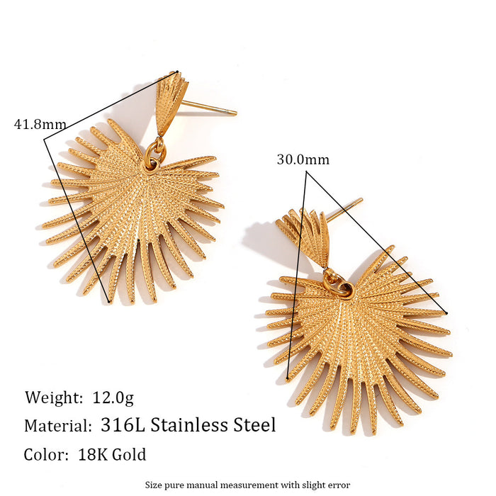 Wholesale Fashionable and versatile retro niche earrings made of stainless steel gold-plated irregular geometric heart-shaped earrings