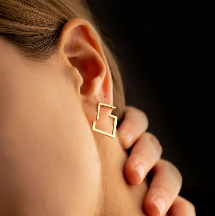 Wholesale Stainless Steel Gold Geometri Earrings