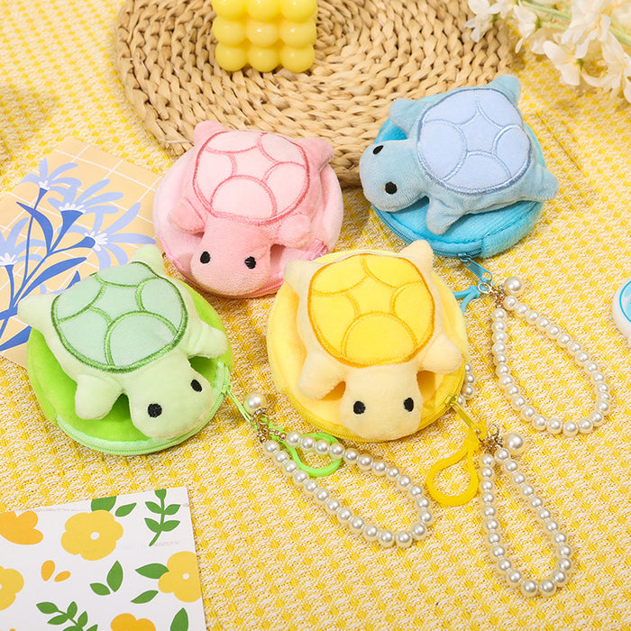 Wholesale Little Turtle Plush Coin Purse Cute Girl Round Bag Pendant Headset Storage Bag Doll Machine