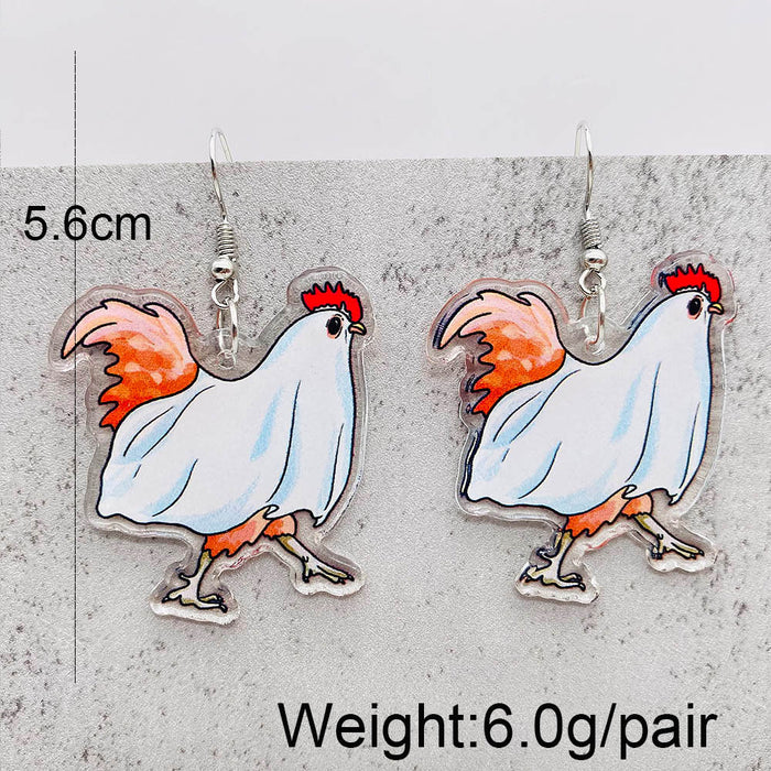 Wholesale Christmas jewelry table lamp butterfly chicken heart animal acrylic pendant earrings