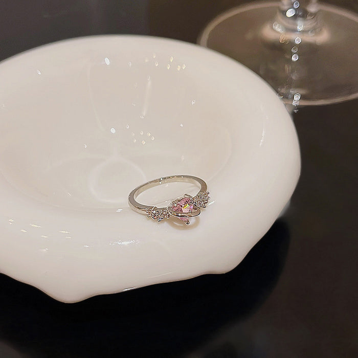 Wholesale Butterfly ring inlaid with zircon
