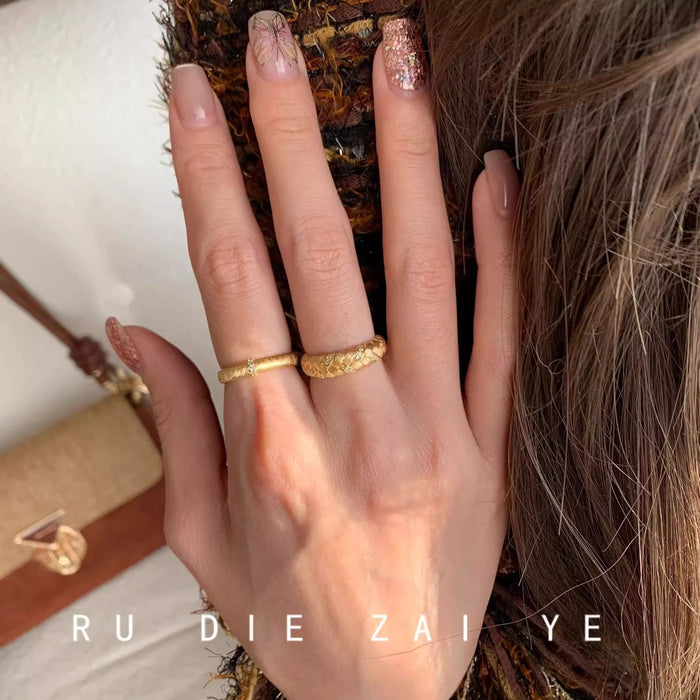 Wholesale Wheat ear woven ring open ring Adjustable rings