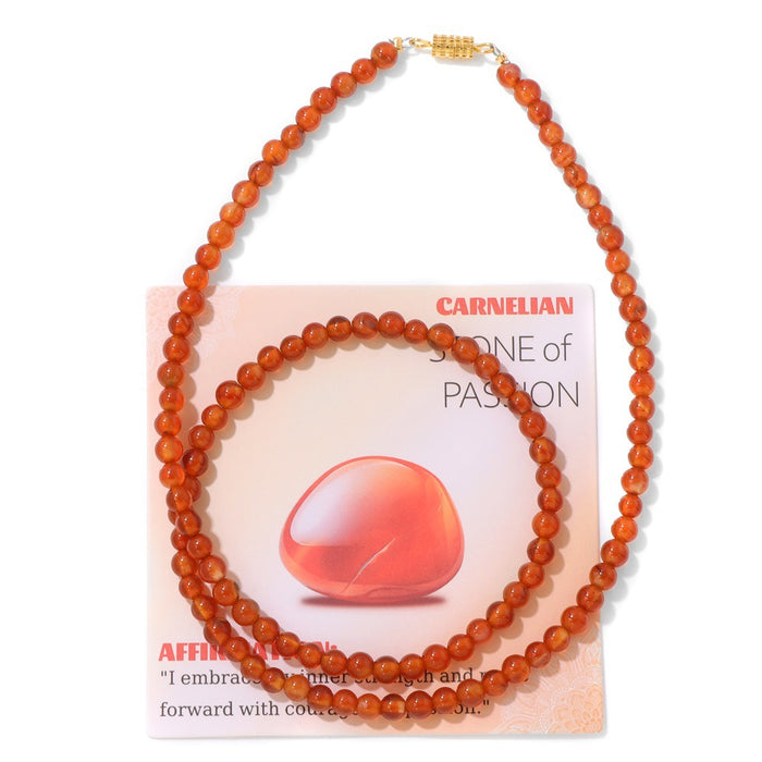 Wholesale 6mm stone bead screw clasp necklace card packaging choker necklace