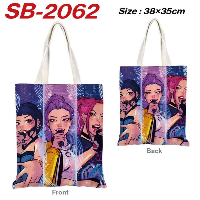 Wholesale Kpop full color printed shopping bag canvas tote bag  shoulder bag