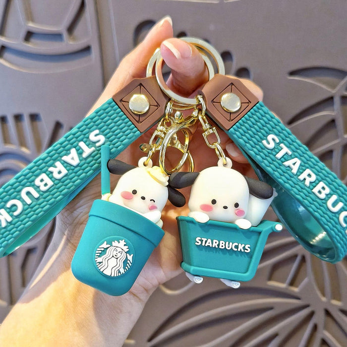 Wholesale  Milk Tea Cup Keychain Dress  School Bag Pendant Car Accessories Small Gift Batch