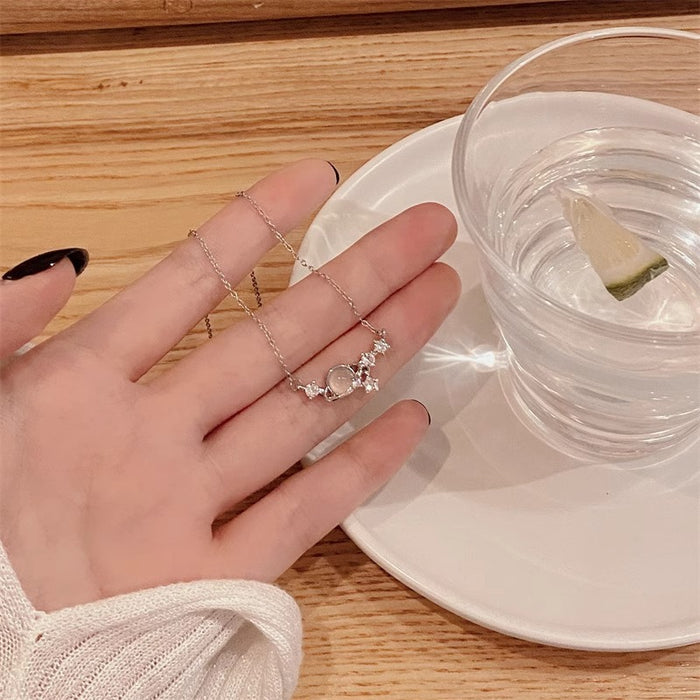 Wholesale Square Sugar Necklace Women's Woolen Chain All-match Golden Pendant  Titanium Steel Clavicle Chain