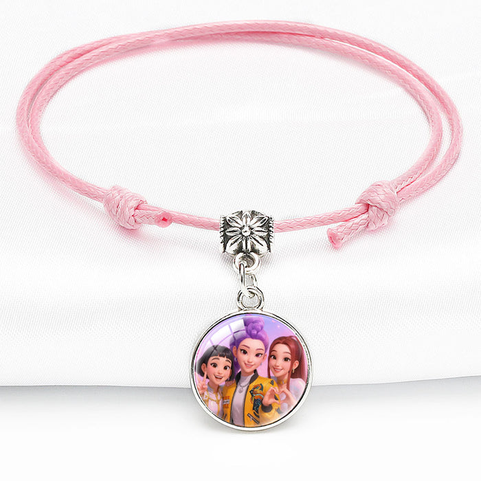 Wholesale KPOP Cute Cartoon Crystal Multi-Color Adjustable Bracelet