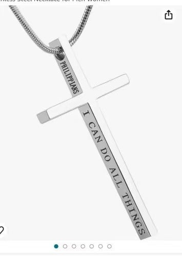 Wholesale Cross necklace titanium steel hand polished stainless steel cross engraved necklace