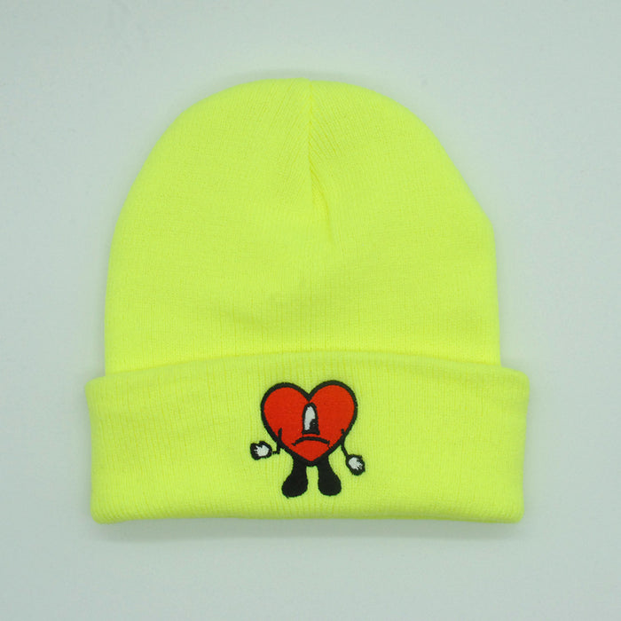 Wholesale Autumn and Winter Acrylic Cartoon Embroidery Knitted Beanie JDC-FH-PeiN018