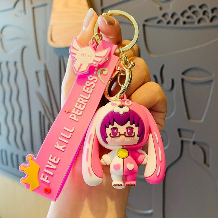 Wholesale Silicone Cartoon Doll Keychain JDC-KC-MingT221