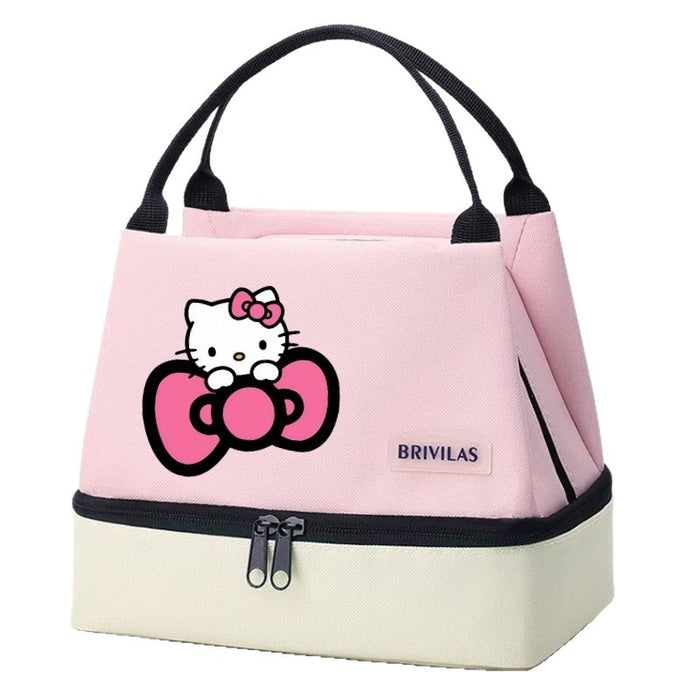 Wholesale Contrasting Color Printed Double-Layer Insulated Bag Ice Bag Outing Lunch Bag