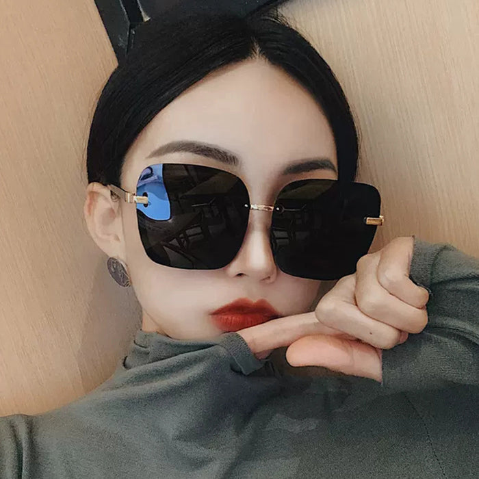 Wholesale Retro large frame square sunglasses for women's fashion street photography sunglasses glasses