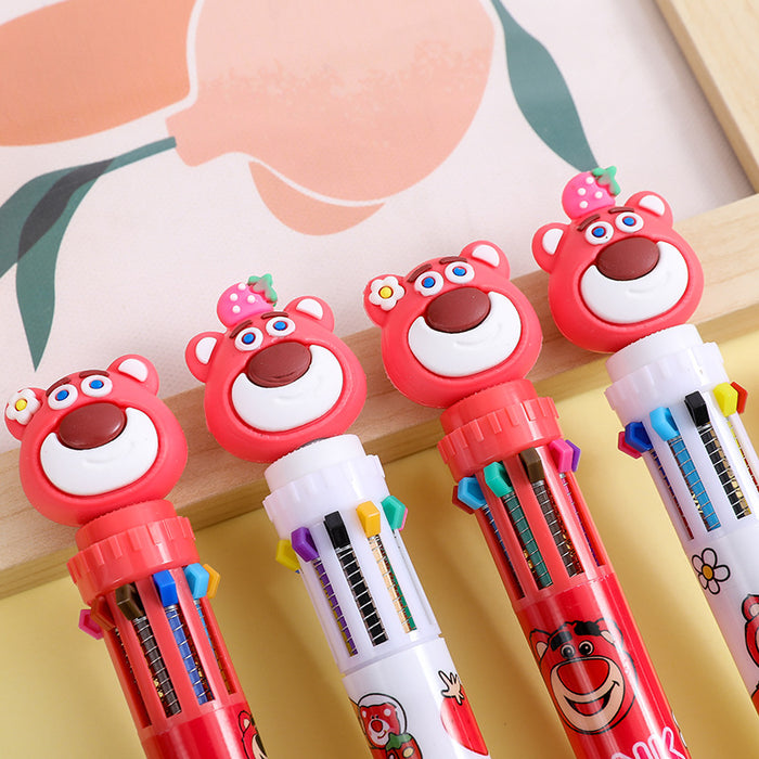 Wholesale Cartoon Doll Plastic 10 Colors Ballpoint Pen JDC-PN-KuBei009