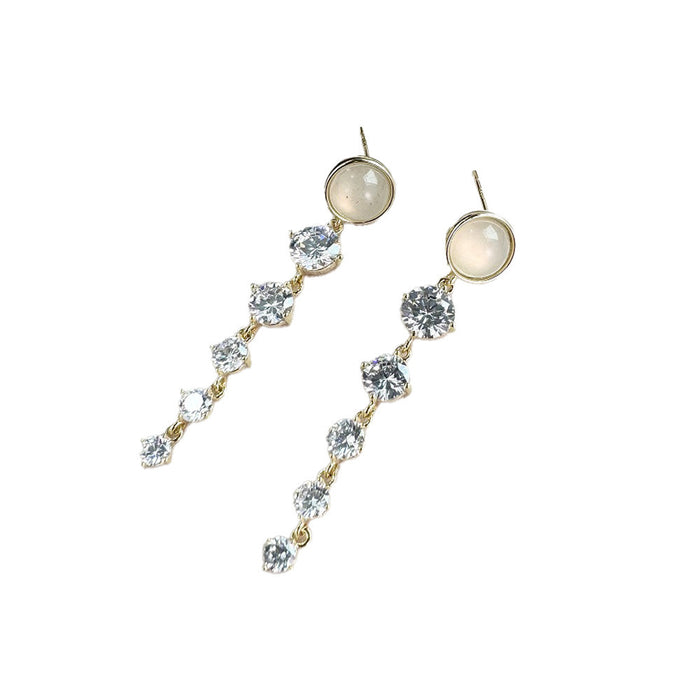 Wholesale Exquisite long zircon earrings with temperament