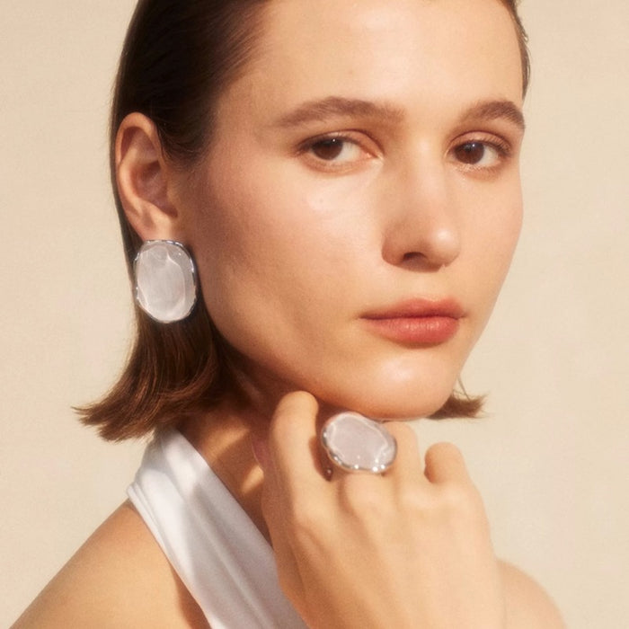 Wholesale Adjustable rings, earrings, retro fashion, high-end feel, simple earrings