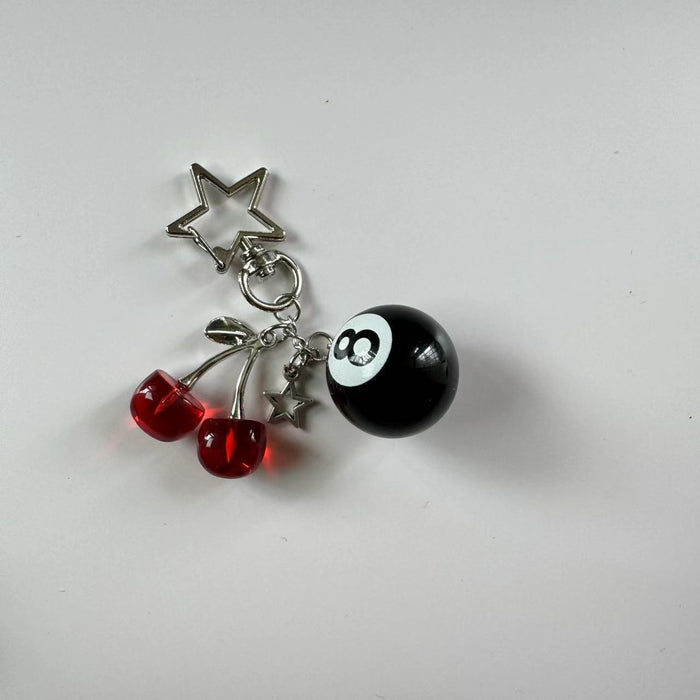 Wholesale cherry metal pendant jewelry bag pendant key buckle cherry crystal key pendant