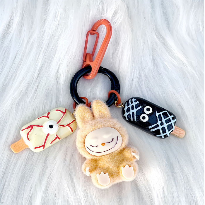 Wholesale  Flocked Mini Toys Cute Gifts Baby-Free Keychain Cartoon Bag Car Key Pendant Decoration