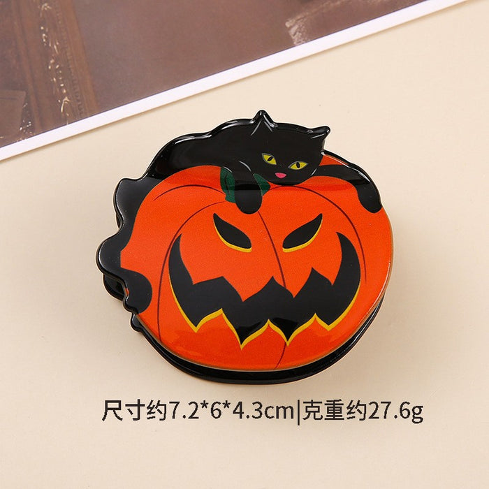 Wholesale Halloween imitation acetate  funny dark style shark clip personality creative pumpkin hairpin ghost clip