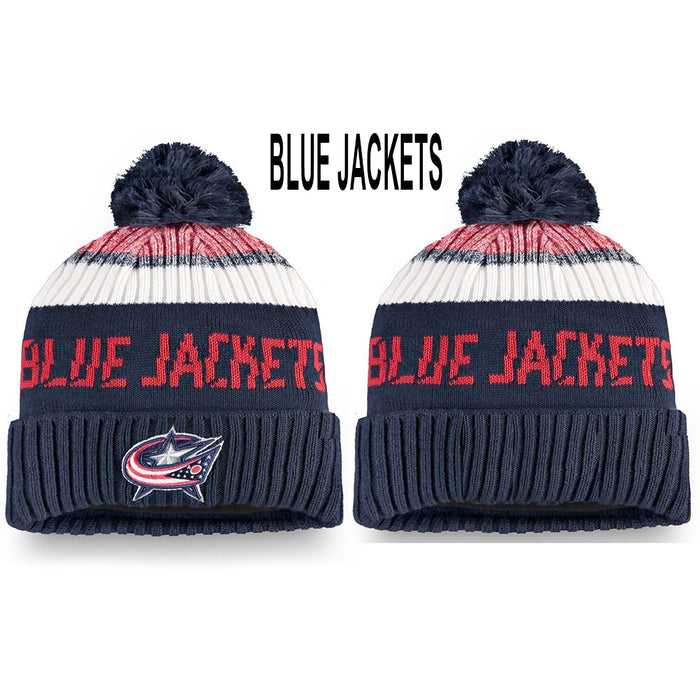 Wholesale Hat wool knit hat embroidery Hockey League hat sports letter flanging warm round hat