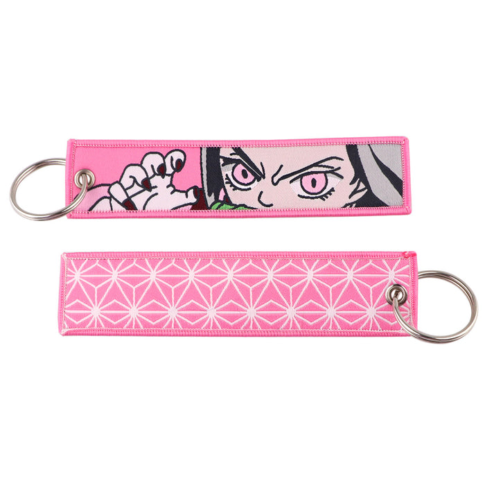 Wholesale Cartoon woven keychain lanyard  access control  ornaments fabric keychain