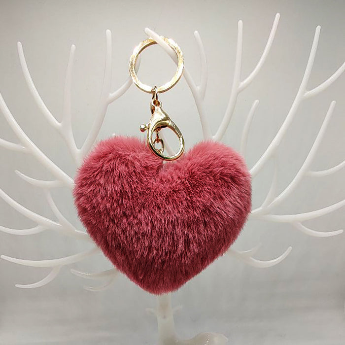 Wholesale Love Heart Plush Peach Heart Keychain Car Keychain Plush Pendant