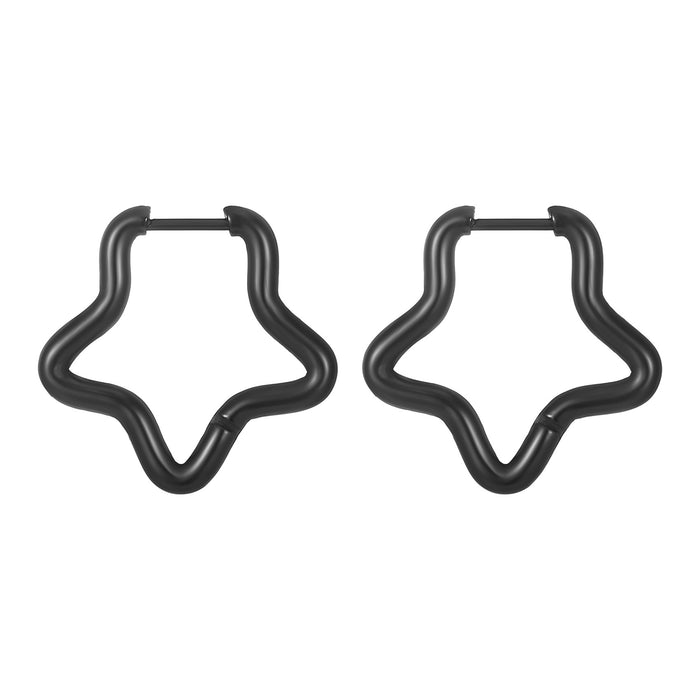 Wholesale geometric shaped ear buckle titanium steel earrings