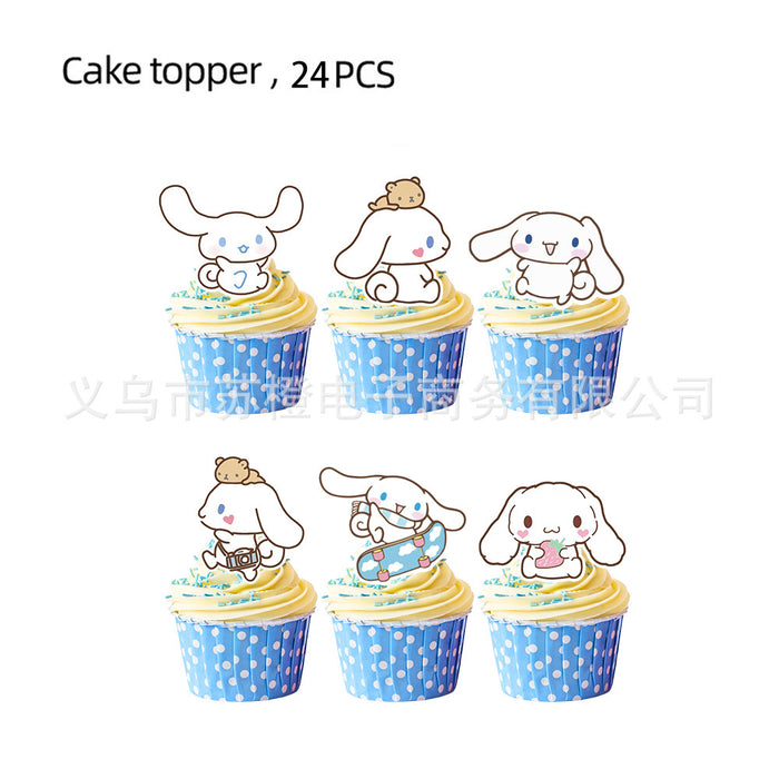 Wholesale Party Supplies  Children' s Cartoon Birthday Decoration Disposable Tableware Cartoon Paper Cup suit