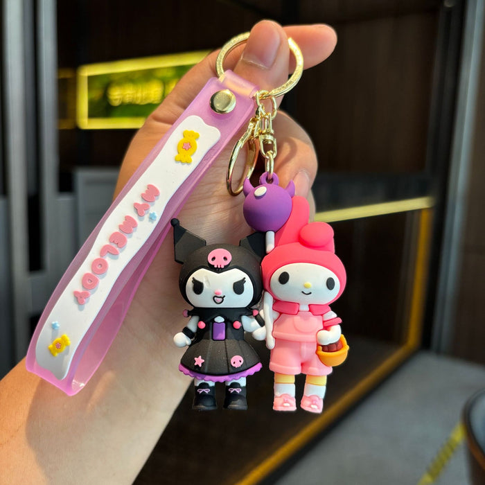 Wholesale 2pcs Cute Cartoon Silicone Keychain Gift Car Key Accessory