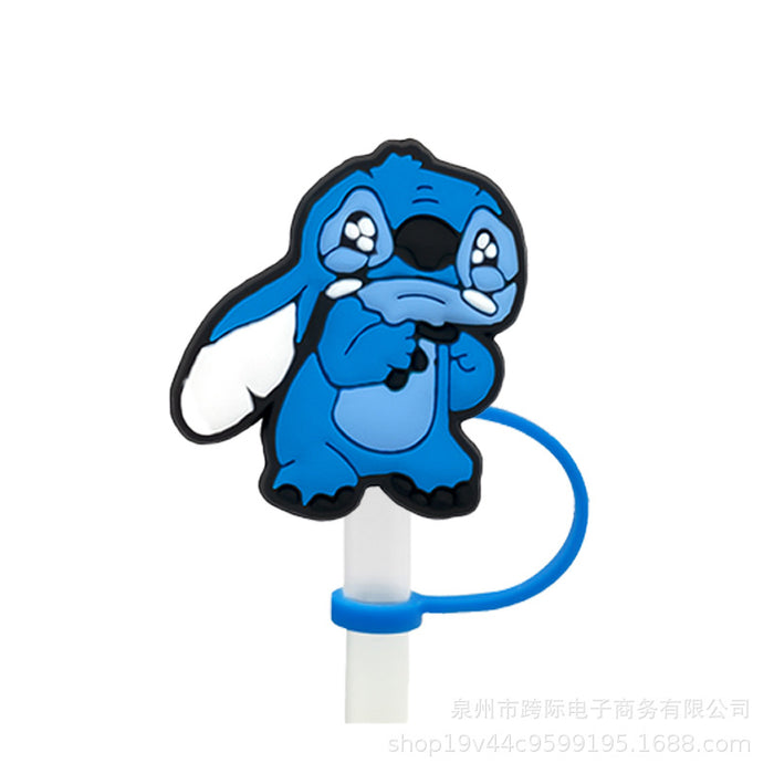 Wholesale New Cute Anime Party Straw Decoration Cartoon Straw Cover Straw Cap Silicone Dust Stopper Cross border Product