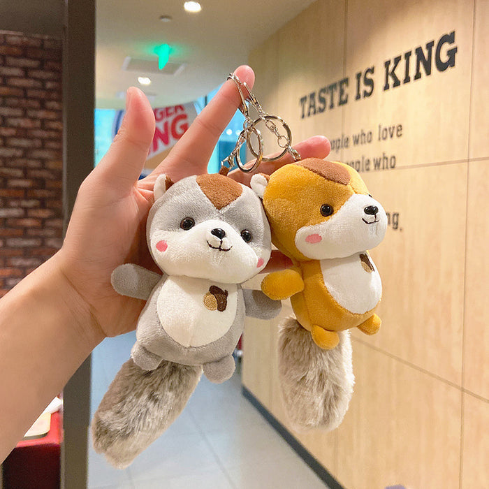 Wholesale Schoolbag Doll Toys Wholesale Cute Bag Pendant Key Pendant Cinnamon Dog Doll Plush Keychain JDC-KC-YD093