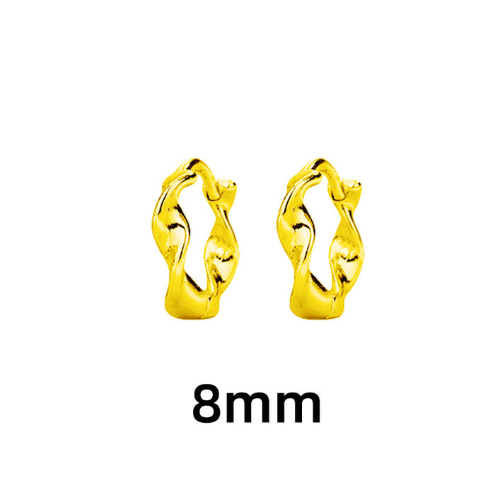 Wholesale New minimalist rotating wave earrings with ear loops