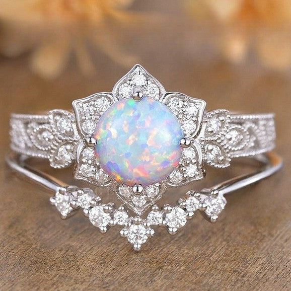 Wholesale Natural Opal Ring Fashion Niche Exquisite Design