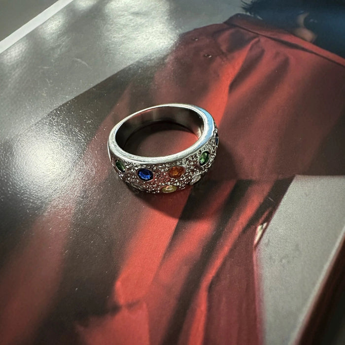 Wholesale Silver Ring Set with Colored Gemstones