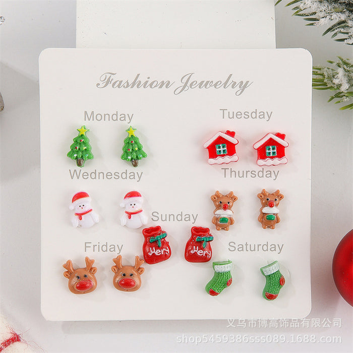 Wholesale Christmas earrings cute cartoon simple  elk earrings