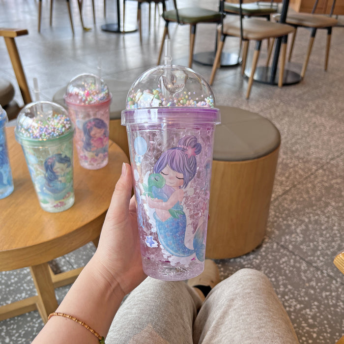 Wholesale Cartoon Pattern Double Layer Sequin Plastic Cup JDC-CUP-Yihui003