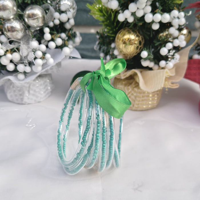 Wholesale 6-layer ribbon silicone tube Christmas bracelet