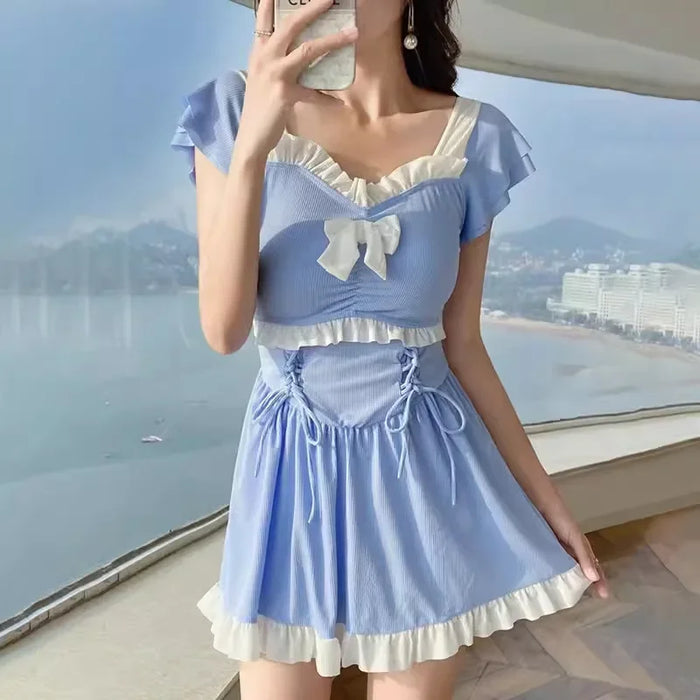 Wholesale New women's one-piece high-end style conservative hot spring vacation swimsuit for girls