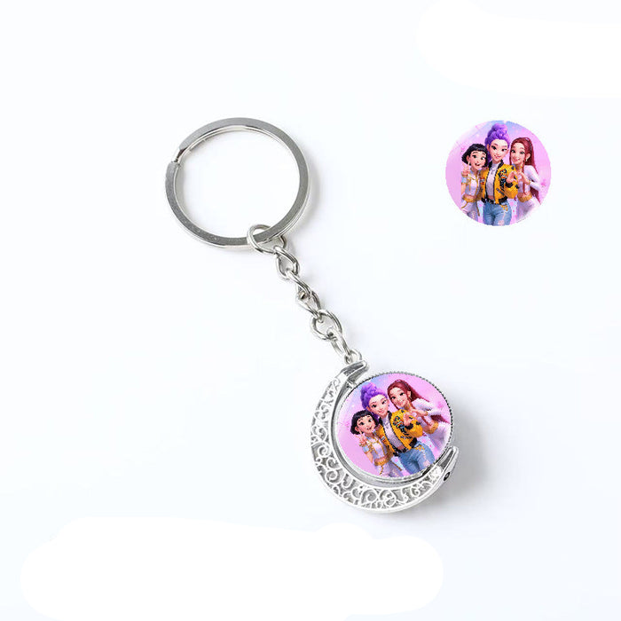 Wholesale Kpop Double-sided rotating pendant keychain
