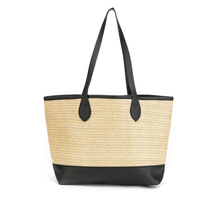 Wholesale Grass Woven Bags Women's Versatile Simple Shoulder Bags Large Capacity Tote Bags Woven Bags Hand-held Beach Bags JDC-HB-JF001