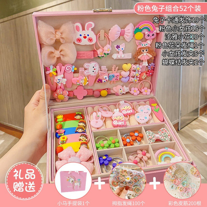 Wholesale Children' s New Headwear Girl Birthday Gift Jewelry Box Princess Girl Hair Accessories Set Gift Box Baby Hair Clip