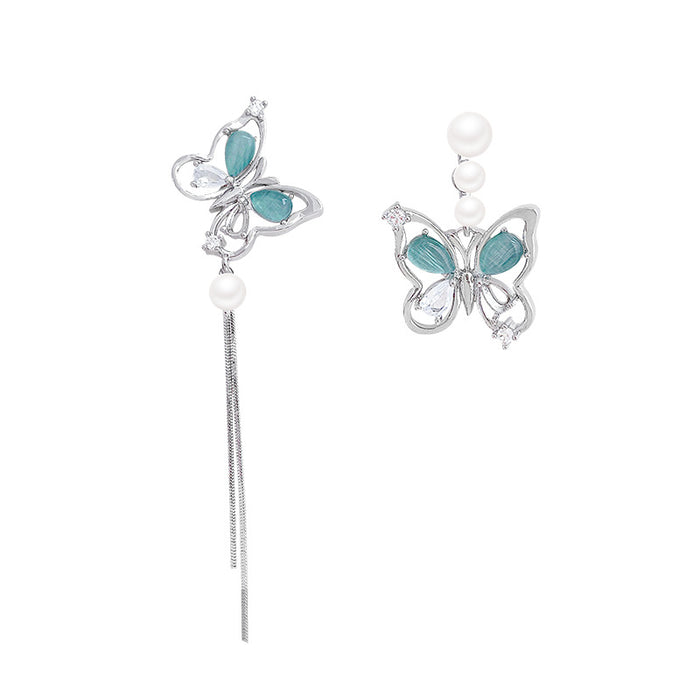 Wholesale Crystal Butterfly Pearl Earrings