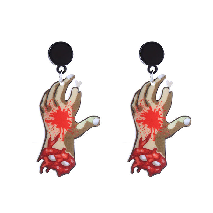 Wholesale  Series Horror Bloodstain Acrylic Earrings Claw  Earrings