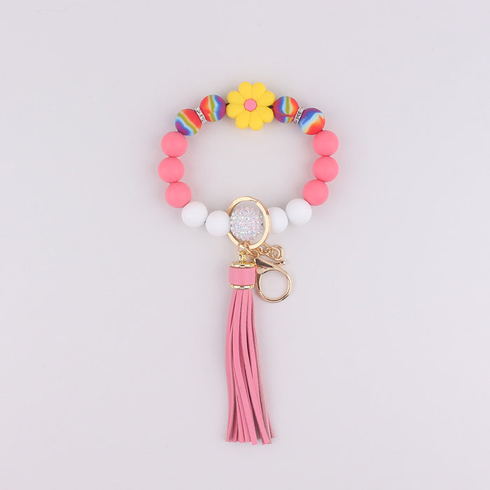 Wholesale Silicone Bracelet  Jewelry Silicone Keychain Flower Bracelet