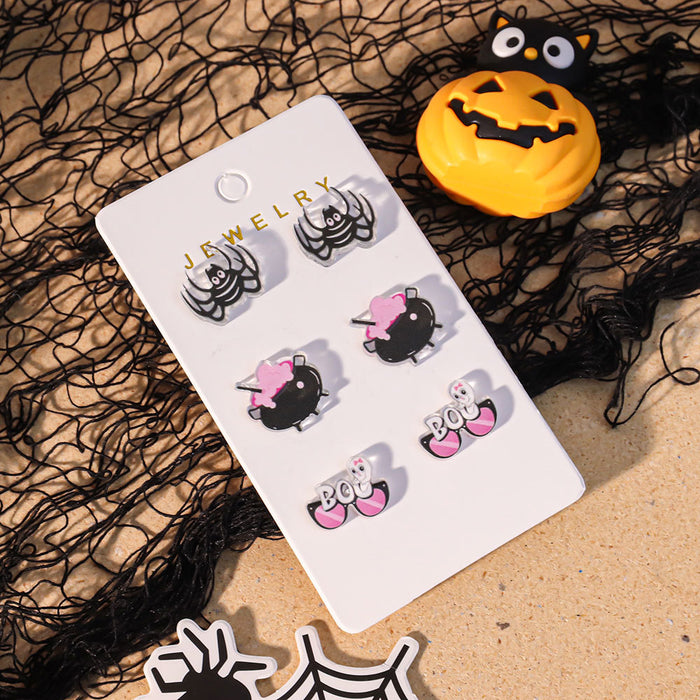 Wholesale  earrings acrylic cute funny shape ghost bow earrings