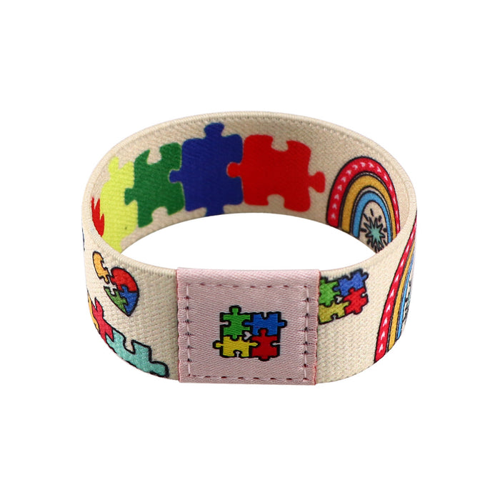 Wholesale 10pcs Colorful English Letters Rainbow Bracelet Washable Elastic Bracelet