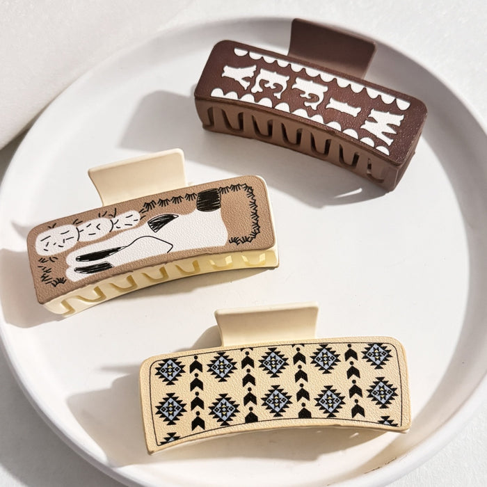 Wholesale Retro Hairpin Printed  GrabberHair Clips