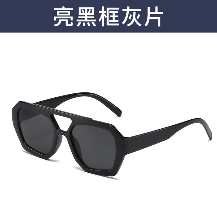Wholesale Large frame polygonal sunglasses for women, fashionable and personalized sunglasses, internet famous retro street photography glasses